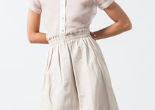Load image into Gallery viewer, Eulera Leather Skirt in Cream